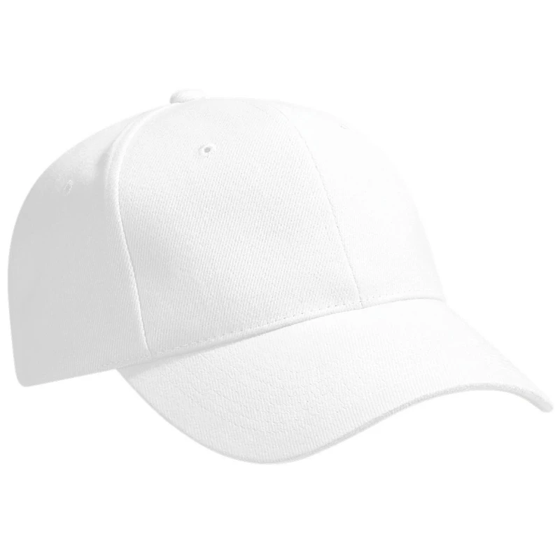 Image of Beechfield Beechfield Men Pro-Style Heavy Brushed Cotton Baseball Cap Headwear Pack of 2 in White White One Size Male 5059269088460