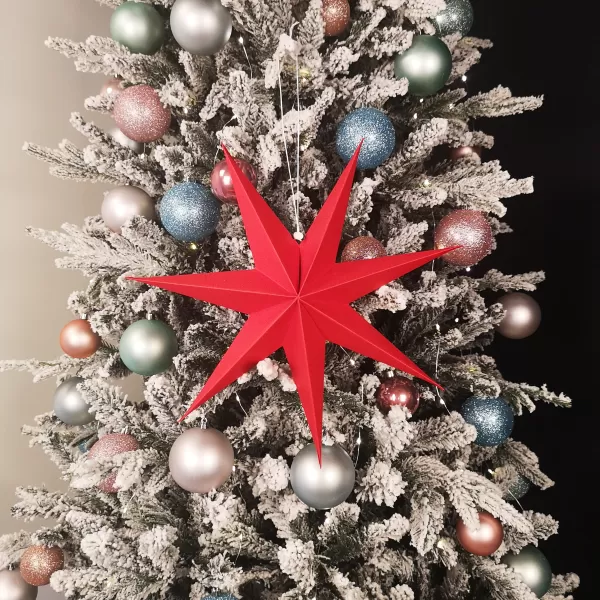 Image of 38cm Red Paper Foldable Star Christmas Decoration