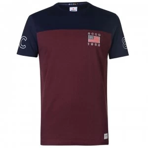 Image of SoulCal Deluxe Panel T Shirt - Burgundy/Navy