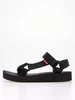 Image of Levis Levis Cadys Low Sandal - Black, Size 4, Women
