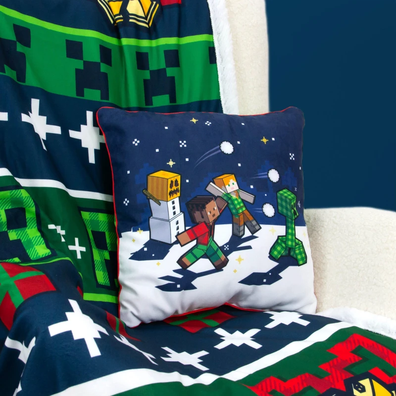 Image of Minecraft Minecraft Christmas Cushion Cushions One Size Multi 84794199000