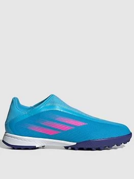 Image of adidas Junior X Laceless Speedflow.3 Astro Turf Football Boots - Blue Size 1