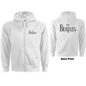 Image of The Beatles - Drop T Logo Ladies Small Hoodie - White