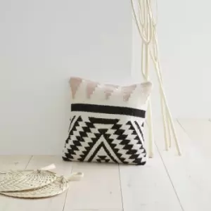 Image of Pineapple Elephant Nuna Geo Woven Wool Rich Filled Cushion, Pink, 43 x 43 Cm