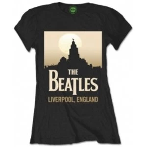 Image of The Beatles Liverpool England Womens Blk Tshirt: Medium