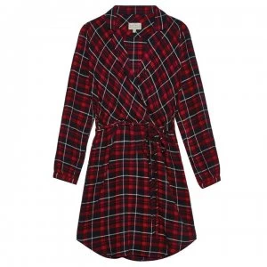 Image of Jack Wills Millgate Checked Wrap Shirt Dress - Red
