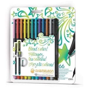 Image of Chameleon Fineliner Pen Set Bright Colors Set of 12