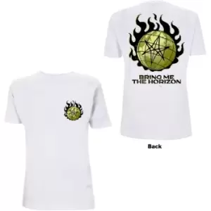 Image of Bring Me The Horizon - Globe Unisex Medium T-Shirt - White