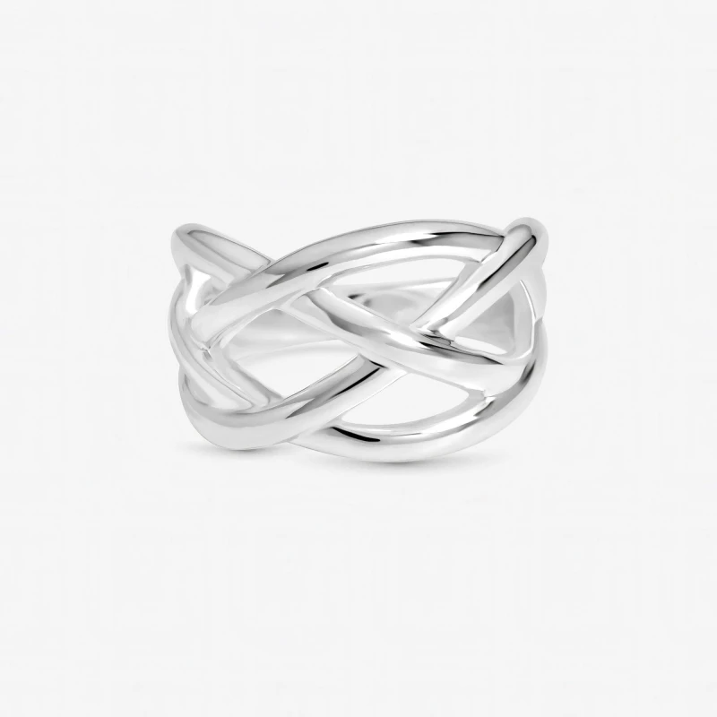 Image of Inicio Sterling Silver Plated Open Ring - Gift Pouch Silver female XL