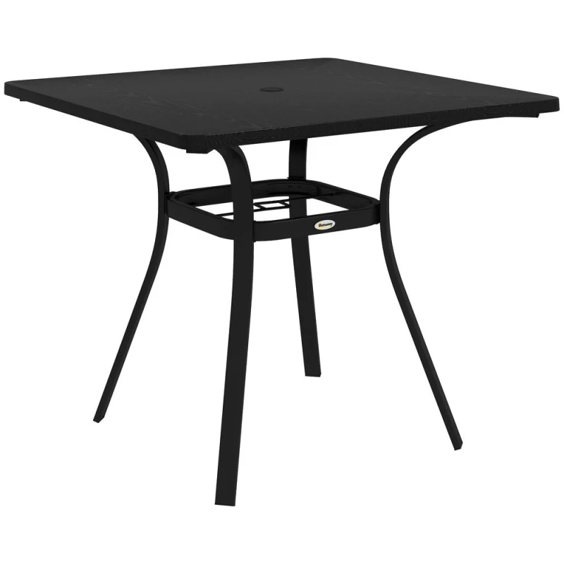 Image of Outsunny Garden Table w/ Metal Top, Steel Frame - Black 84G-369V00BK