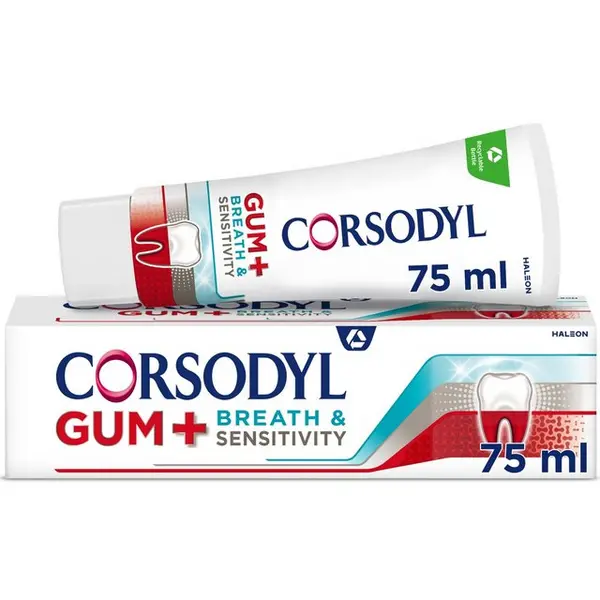 Image of Corsodyl Gum Breath & Sensitivity Toothpaste 75ml