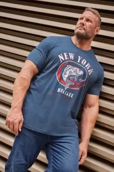 Image of 'New York' Fishing Print T-Shirt