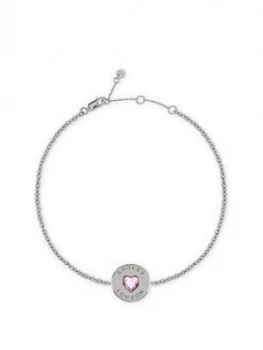 Image of Radley Sterling Silver Pink Crystal Heart Ladies Bracelet