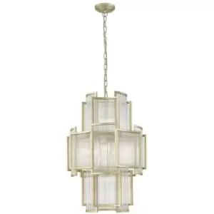 Image of Impex Antigua 11 Light Gold Crystal Pendant Ceiling Light