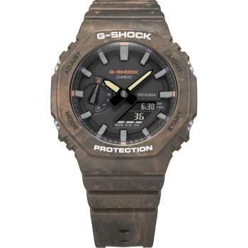 Image of Mens G-Shock GA-2100FR-5AER Foggy Forest Brown Strap Wristwatch