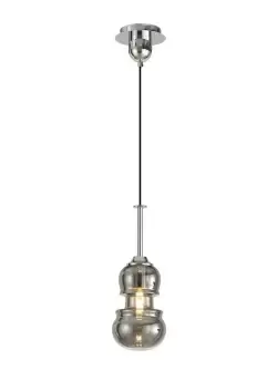 Image of Sonata Ceiling Pendant 15cm Round, 1 x E27, Polished Chrome, Graphite