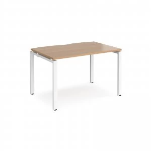 Image of Adapt II Single Desk 1200mm x 800mm - White Frame Beech top