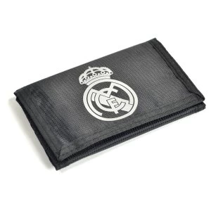 Image of Real Madrid React Black Tri Fold Hook and loop fastener Wallet