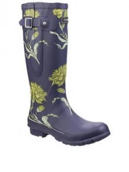 Image of Cotswold Windsor Print Welly, Purple/Green, Size 4, Women