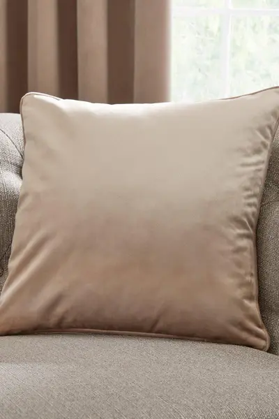 Image of Laurence Llewelyn-Bowen 'Montrose' Luxury Filled Plain Velvet Cushion Natural