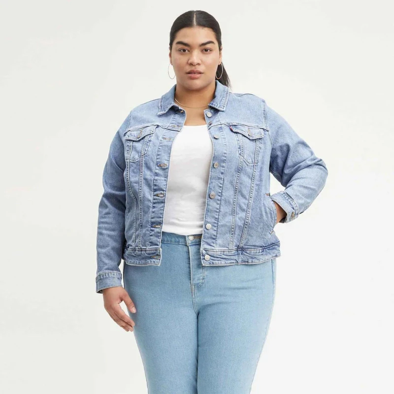 Image of Levis Womens Classic Button-Through Denim Jacket All Mine Plus female 4X