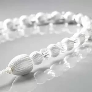 Image of Alan Symonds Earl Satin Woven Beaded Curtain Tie Back, White
