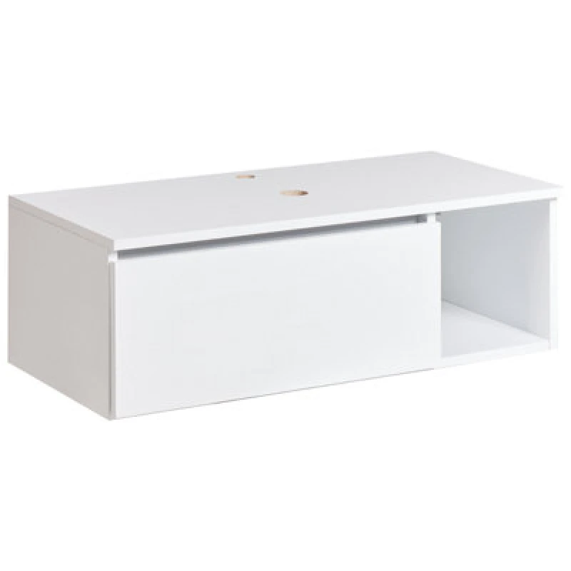 Image of Beliani Wall Mounted Vanity Unit Rupanco 80 Cm White