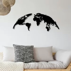 Image of World Map Medium Black Decorative Metal Wall Accessory