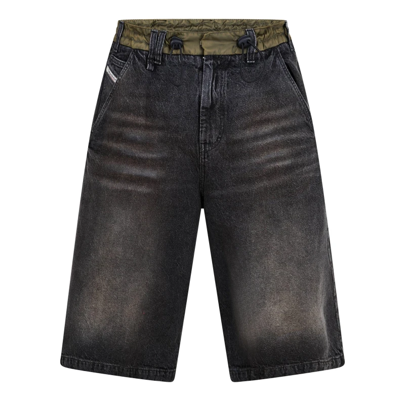 Image of Diesel Mens Denim Shorts Blk Gry Dnim male 26