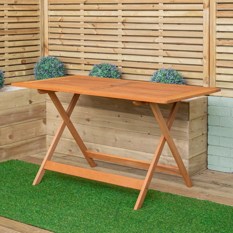 Image of Windermere Outdoor 6 Person Folding Rectangular Wooden Table