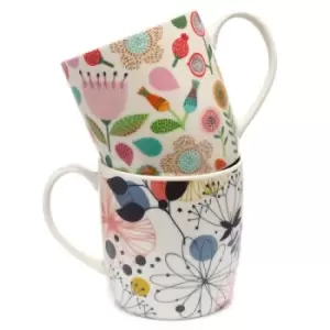 Image of Autumn Falls & Wisewood Set of 2 Pick of the Bunch Porcelain Mugs