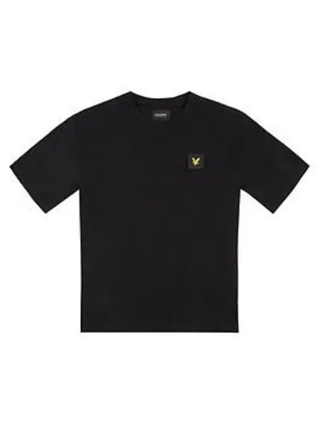 Image of Lyle & Scott Boys Oversized Heavy Weight Jersey T-Shirt - Black Size 5-6 Years Black VK2HP Unisex 5-6 YEARS