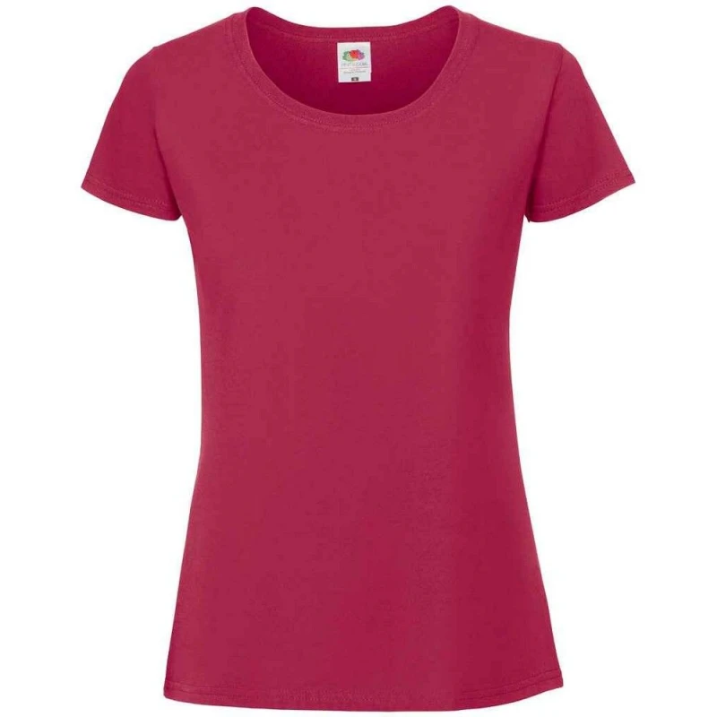 Image of Fruit Of The Loom Iconic 195 Premium T-Shirt Dark Pink female