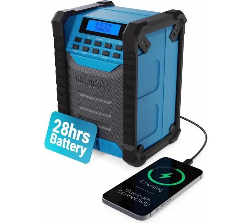 Image of Majority Landbeach Portable DAB Radio - Blue & Black, Blue,Black 5056444112026