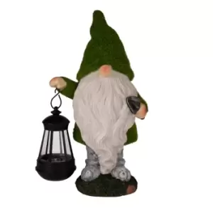 Image of Garden Solar Ornaments Garden Gnome with Hanging Solar Lantern M&amp;W