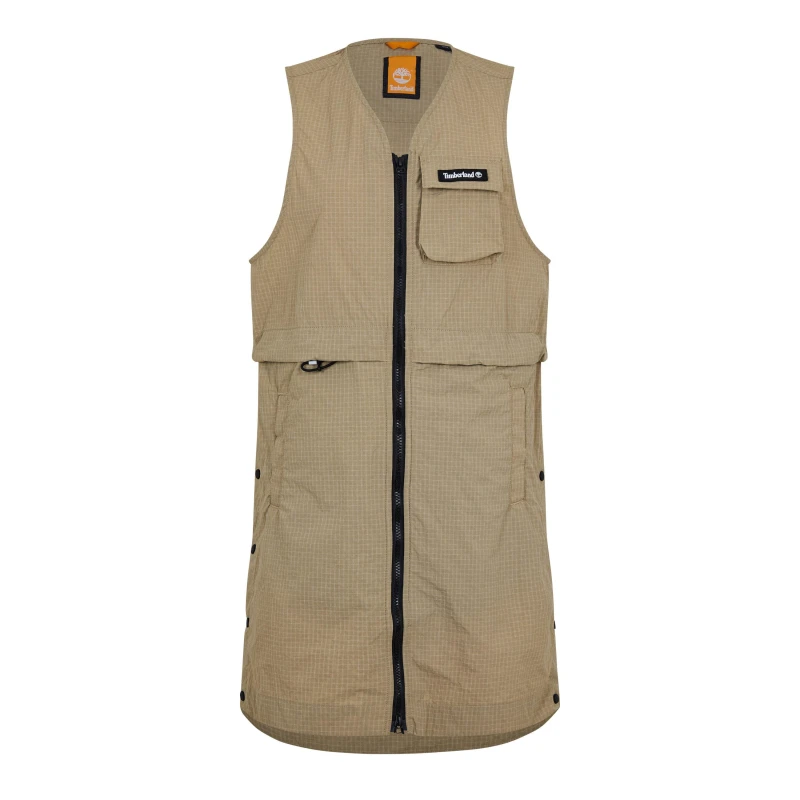 Image of Timberland Womens BB Multi Pocket Pinafore Dress LemonPepper/Wht female 8 (XS)