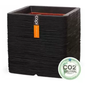 Image of Planter square Rib NL 40x40x40 black