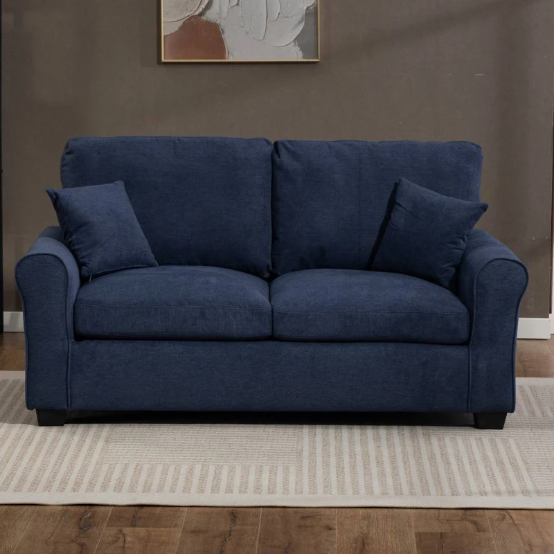 Image of Artemis Home Lewiston Fabric Pull Out Sofabed in Blue Size: 3 Seater Blue Unisex 3 Seater