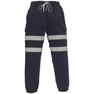 Image of Yoko Adults Unisex Hi Vis Jogging Pants (L) (Navy Blue) - Navy Blue
