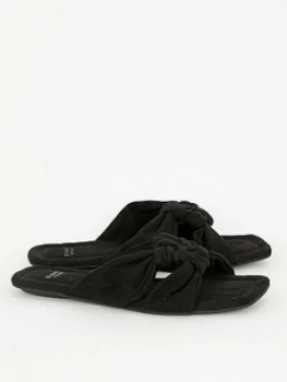 Image of Evans Extra Wide Fit Noko Square Toe Sandals - Black
