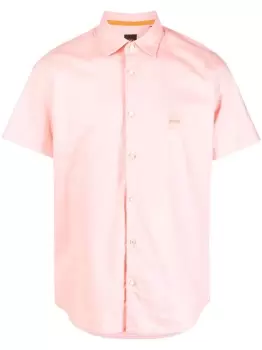 Image of BOSS Logo-patch short-sleeved shirt Pastel Red