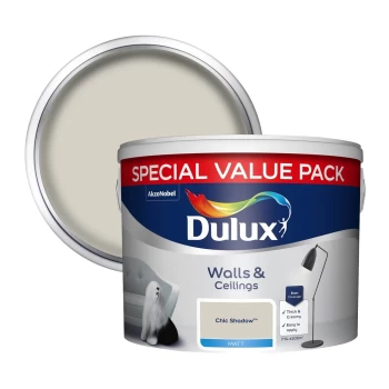 Image of Dulux Walls & Ceilings Chic Shadow Matt Emulsion Paint 7.5L