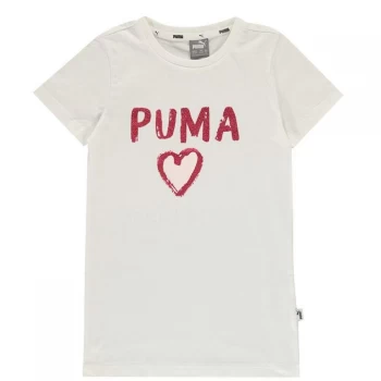 Image of Puma T Shirt Girls - White/Pink