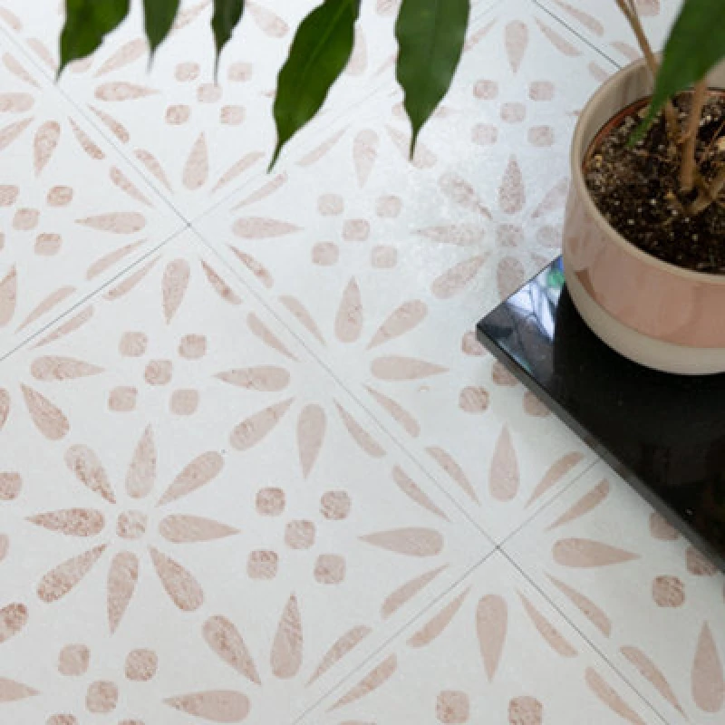 Image of D-C-Fix Vintage Flowers Self Adhesive Vinyl Floor Tiles Pack Of 22 (2Sqm)