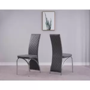 Image of Irine Velvet Upholstored Dining Fabric Set of 4 Chairs with Chrome Frame and Kitchen Floor Protection (Gray) - Grey - Modernique