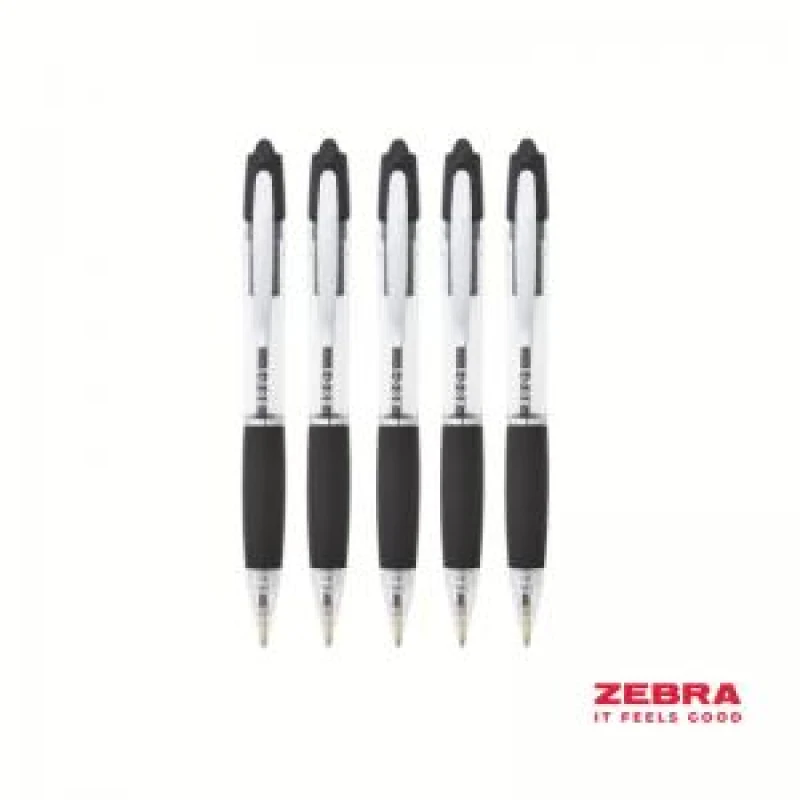 Image of Zebra Z-Grip Max Retractable Ballpoint Pen 0.6mm Line Black (12 Pack)