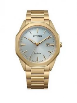 Image of Citizen Eco Drive Gold Stainless Steel Bracelet Mop Dial Mens Watch