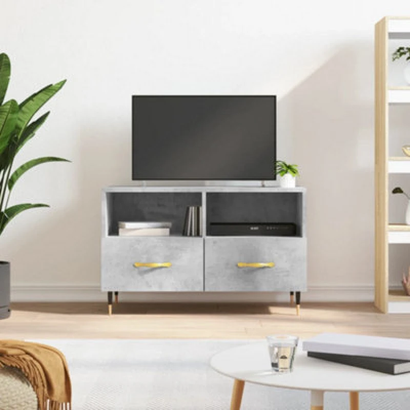 Image of Vidaxl TV Cabinet Concrete Grey 80X36X50 Cm Engineered Wood
