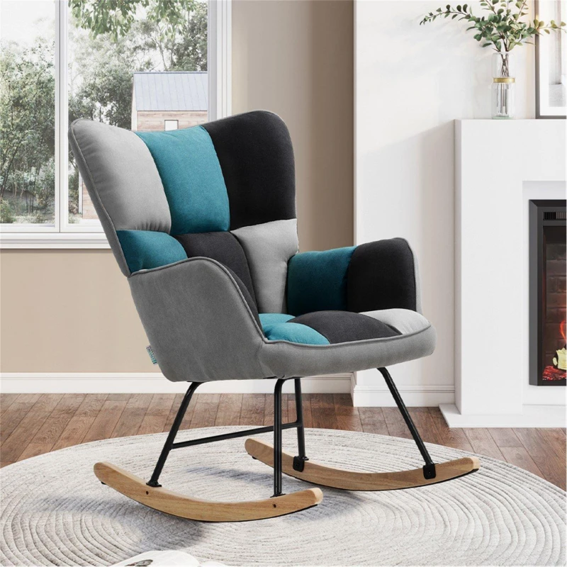Image of Kabinet UK Tufted Upholstered Rocking Chair Multi Multi unisex Large