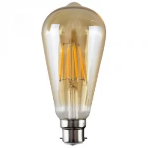 Image of Dimmable 4W BC/B22 Filament Pear Shaped Bulb 1800k